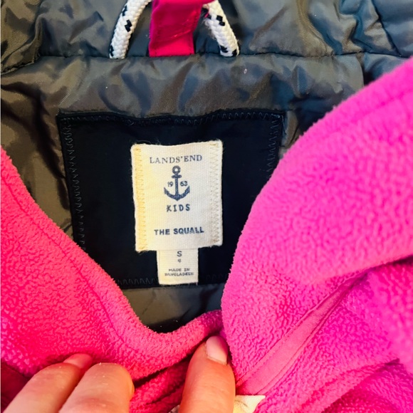 Cute size 4 girl pink winter coat with internal fleece from Land's End - Picture 2 of 6